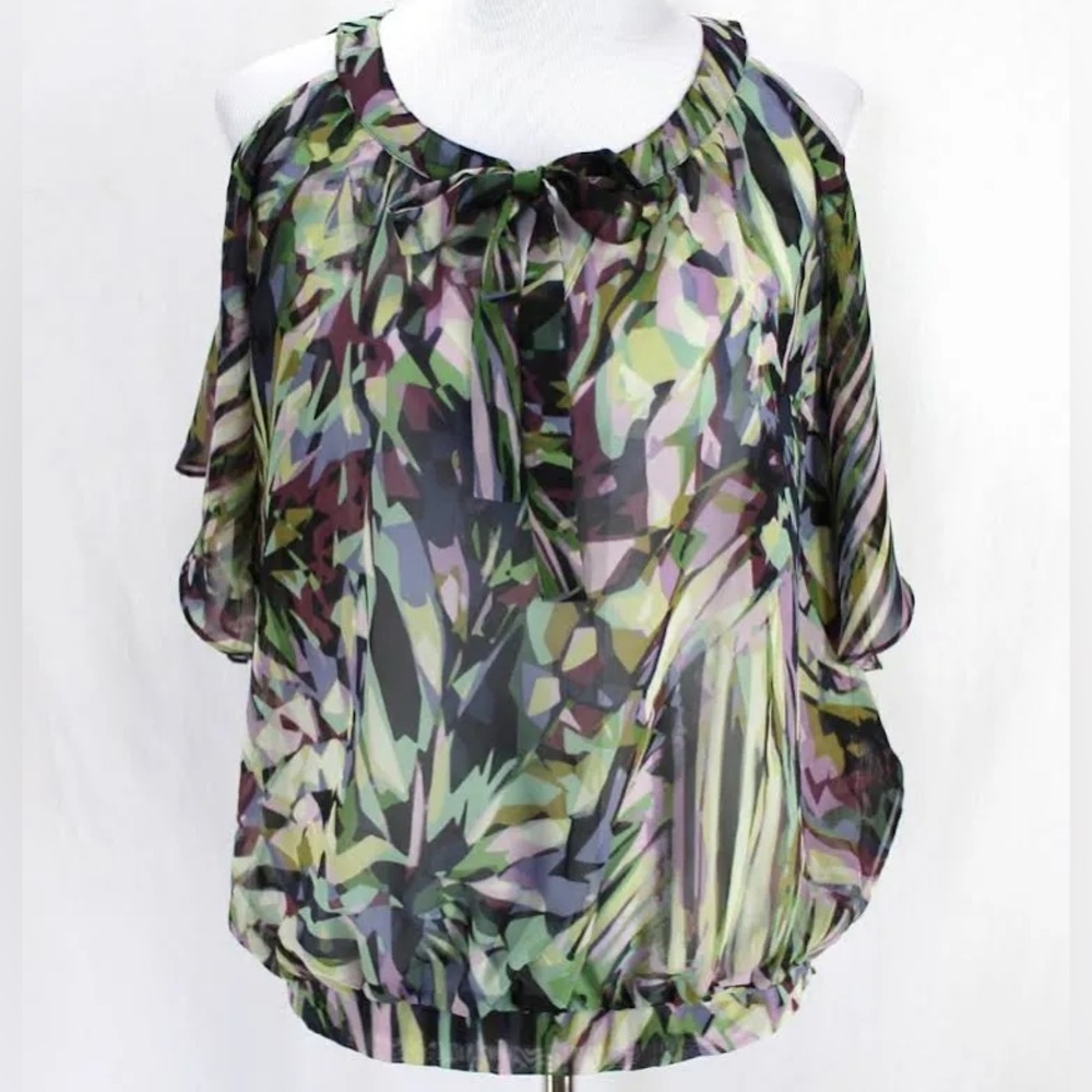 Jennifer López Multicolor Cold Shoulder Blouse - Picture 3 of 8